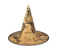 Ancient Map World Globe Print Stylish Halloween Witch Hat For Parties Carnivals And Cosplay Lightweight Foldable