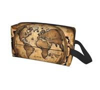 Ancient Map World Globe Print Travel Storage Bag for Men Women,Large Capacity Organizer Portable Toiletry Bag