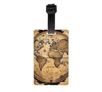 Ancient Map World Globe Print Waterproof Luggage Tags Suitcases Identification Labels Business Family Vacations