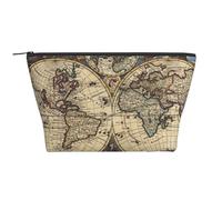 Ancient Map World Globe Print Women's Makeup Bag Daily Commute Cosmetics Storage Pouch Beach Travel Fashion Toothbrush Bag