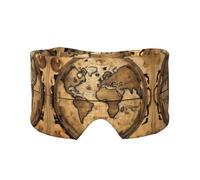 Ancient Map World Globe Printed Sleeping Blindfold, Padded Ear Warmer Mask, Adjustable Head Wrap, for Deep Relaxation