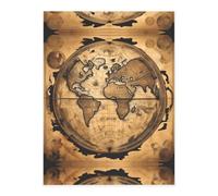 Ancient Map World Globe Printing Cute Crystal Stickers,Resin Stickers for Water Bottle,Srapbook,Laptop,Phone Case Adults Gifts