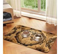 Ancient Map World Globe Printing Pet Absorbent Tablecloth, Special Pad For Pet Bowls, Rollable For Storage, Ideal For Pet Bowls