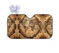 Ancient Map World Globe Printing Summer Sun Shade Sunshade Windshield Cover Front Window Shade Sun Visor Shade Car Accessories