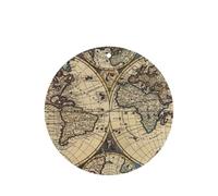 Ancient Map World Globe Round Car Air Fresheners Cards Set, Lavender Scent Hanging Air Freshener, 10/24 Pcs