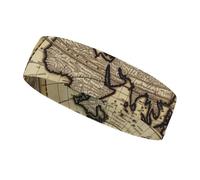 Ancient Map World Globe Sports Sweatband 15" Polyester Hairband Absorbent Quick-Dry Headband for Running, Yoga