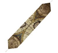 Ancient Map World Globe Table Runner for Dining Table, Short Plush Runners Washable & Durable Tablerunner Modern Home Decor for Wedding, Kitchen, Holiday 178*33cm