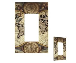 Ancient Map World Globe Wall Plate Cover Modern Decorative 1 Gang Light Switch Cover Unbreakable Receptacle Outlet Covers For Living Room Bedroom Home Decor 1 Gang