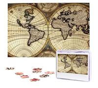 Ancient Map World Globe Wooden Puzzles 1000 Pieces Personalized Jigsaw Puzzle For Adults Interesting Custom Photo Puzzles Gift For Holiday Birthday Wedding Anniversay