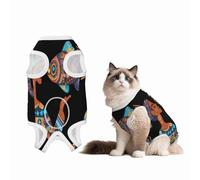 Ancient Maya and Fish Recovery Suit for Dogs Cats After Surgery,Pet Recovery Shirt, Dog Onesies Pet Surgery Recovery Suit