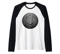 Ancient Mayan Calendar Maya Aztec Mexican Sun Stone Azteca Raglan Baseball Tee