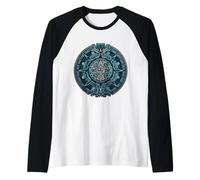 Ancient Mayan Calendar Maya Aztec Mexican Sun Stone Azteca Raglan Baseball Tee