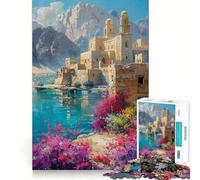 Ancient Monastery by The Lake Adult Jigsaw1000 Pieces Cognitive Boost Game No Gap Tight Fitting Design Birthday Gift Brain Teaser Toy (38x26cm)
