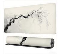 Ancient Mouse Pad 1500 x 800 x 3 mm XXL Desk Mat Ink Painting Mouse Mat, Extended Japanese Mousepad, Large Desk Pad with Non-Slip Base Stitched Edge Office Accessories for Gaming Work Laptop, Model805