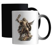 Ancient Muscular Warrior with Club Ceramic Magic Mug White