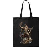 Ancient muscular warrior with club Natural Ecological Cotton Tote Bag Black