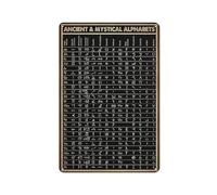 Ancient & Mystical Alphabets Metal Poster Wall Decoration Chart Knowledge Metal Sign Bedroom Decor Retro Plaque Bathroom Decor Birthday Gift Funny Novelty Room Decor Gift 12×8 Inches