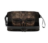 Ancient Mystical Ritual of Death Double Layer Cosmetic Bag for Women and Girls, Travel Toiletry Bag Makeup Handy Pouch Organiser Bag with Brush Compartment