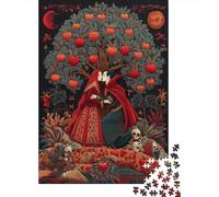 Ancient Nordic Art,Puzzles Female Vampire Under The Apple Tree Gemusterte Nachhaltige Puzzles Für Erwachsene Hochwertige Holzspielpuzzles 70x50cm/1000pcs