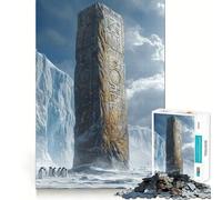 Ancient Obelisk in Ice Puzzles for Adults 1000 Pieces Focus Boost Fun Uniform Size Precise Pieces Bonding Activity for Loved Ones (38x26cm)