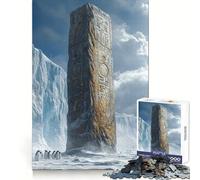 Ancient Obelisk in Ice Teenagers Puzzles 1000 Piece Jigsaws Memory Boost Unwind Easily (38x52cm)
