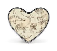 Ancient Old Animals Dinosaurs Elephants Crocodile Silhouette Retro Heart Brooch Pin, Unisex Smooth Surface Lapel Tie Pin, Lightweight Badge Jewelry Crafts Decor for Costume Accessory Men Women