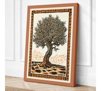 Ancient Olive Tree Botanical Canvas Wall Art Print 24x16 Inch (61 x 41 cm)