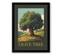 Ancient Olive Tree Botanical Framed Wall Art Print A2 (59.4×42cm) Black, Wall Decor for Living Room, Bedroom, Office & Home, Ready to Hang, Art Gift