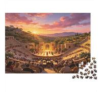 Ancient Open Air Amphitheatre 1000 Piece Jigsaw Puzzle Paper for Adults Sunset Scenic View Mindfulness Family Relaxation Home Decor Gift 52x38cm/1000pcs