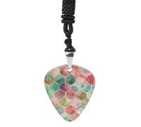 Ancient Pattern Style Guitar Pick Necklace Exquisite Cool Pendant Necklaces Titanium Steel Personalized Necklaces Fashion Guitar Pick Holder Necklace Unisex Unique Gifts