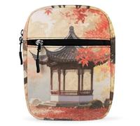 Ancient Pavilion in The Maple Forest Crossbody Bag Unisex,Sling Bag with Adjustable Strap And Zip,Shoulder Bags for Work Travel