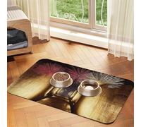 Ancient Persian Cities Pet Feeding Mat Dog Cat Eating Food Absorbent Leather Tablecloth for and Water Bowl Waterproof No Stains Quick Dry Non-Slip 17.72 * 11.8IN
