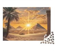Ancient Pyramids-Desert Sunset Style Puzzles for Adults 1000 Pieces in Vibrant Colours Jig Saws for Cognitive Stimulation in Team Building Games 52x38cm/1000pcs