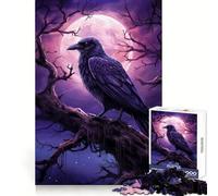 Ancient Raven Moon Night Jigsaw Puzzles 1000 Piece for Teenagers Brain Teasing Quiet Fun Smooth Edges Birthday Gift (50x75cm)