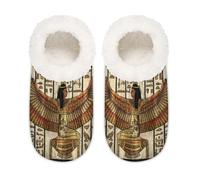 Ancient Religion Egyptian Parchment Texture House Slippers for Women Men, Memory Foam House Shoes Comfy Anti-Slip Slipper Socks for Indoor Bedroom, Sizes 5-6