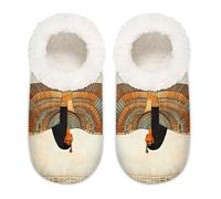 Ancient Religion Egyptian Parchment Texture House Slippers for Women Men, Memory Foam House Shoes Comfy Anti-Slip Slipper Socks for Indoor Bedroom, Sizes 9-10.5