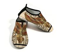 Ancient Religion Egyptian Parchment Texture Water Shoes for Women Men, Quick-Dry Swim Shoes Lightweight Barefoot Aqua Socks for Beach Surfing Sports Pool Yoga Driving Running, XXL