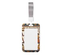 Ancient-Retro-Egyptian-Pharaohs Abs Vertical Id Badge Holder, Name Badge with Clear Scanning Film