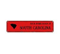 Ancient Retro South Carolina Metal Sign Rustic America State Home Street Signs Customized Back Home Again in South Carolina Metal Wall Art Sweet Home Decor For Bedroom Living Room Front Porch 12x3in