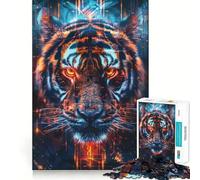 Ancient Ritual Tiger 1000-piece Jigsaw Puzzles Brain Fun Training Seamless Fit Precise Pieces Fascinating Hobby for Idle Moments (50x75cm)