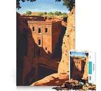 Ancient Rock Church 1000 Pieces Puzzles for Adults Mind Exercise Play Precision Cut Smooth Edges Relaxing Indoor Group Activity (38x52cm)