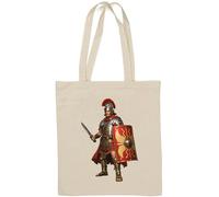 Ancient Roman Legionary Warrior Pose Natural Cotton Tote Bag White