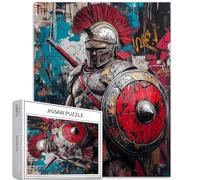 Ancient Roman Soldier 1000 Piece Jigsaw Puzzles for Adults Graffiti Background Art Jigsaw Puzzle Challenging Family Activity Games Colorful DIY Craft Puzzle for Home Decor Gifts 20×27 Inches