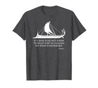 Ancient Roman Trireme Greek Stoic Philosophy Seneca Shirt T-Shirt, Men, Dark Heather Grey, Medium