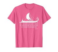 Ancient Roman Trireme Greek Stoic Philosophy Seneca Shirt T-Shirt, Men, Pink Heather, Medium