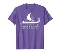 Ancient Roman Trireme Greek Stoic Philosophy Seneca Shirt T-Shirt, Men, Purple Heather, Medium