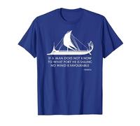 Ancient Roman Trireme Greek Stoic Philosophy Seneca Shirt T-Shirt, Men, Royal Blue, Medium
