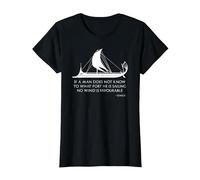 Ancient Roman Trireme Greek Stoic Philosophy Seneca Shirt T-Shirt, Women, Black, Medium