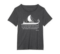 Ancient Roman Trireme Greek Stoic Philosophy Seneca Shirt T-Shirt, Women's Plus, Dark Heather Grey, 6X