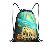 Ancient Rome Colosseum Under Alien Planet Unisex Drawstring Bag Waterproof Drawstring Backpack Foldable Gym Sack For Picnic Climbing Gym